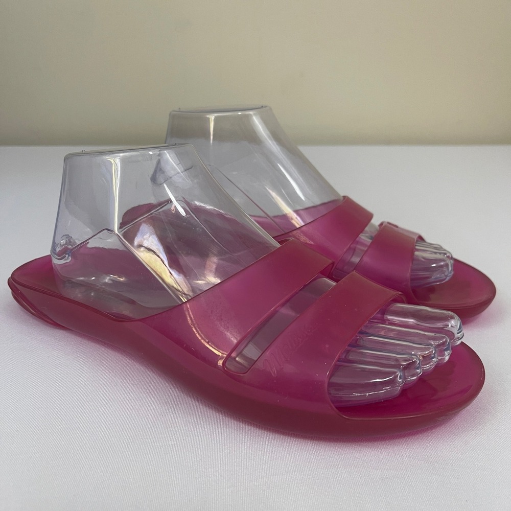 Melissa Real‎ Jelly Slide Womens Size 7 Pink Slip On Sandals Shoes
